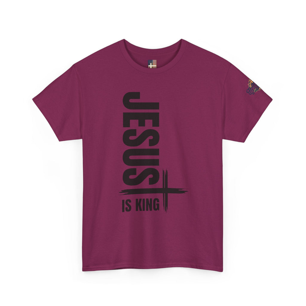 Jesus Is King T-shirt | Modern Typographic Cross Christian T-shirt Printify
