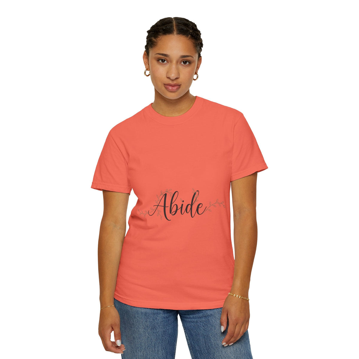 Abide in the Lord T-Shirt – Vine Design Christian Tee for Faithful Hearts Printify
