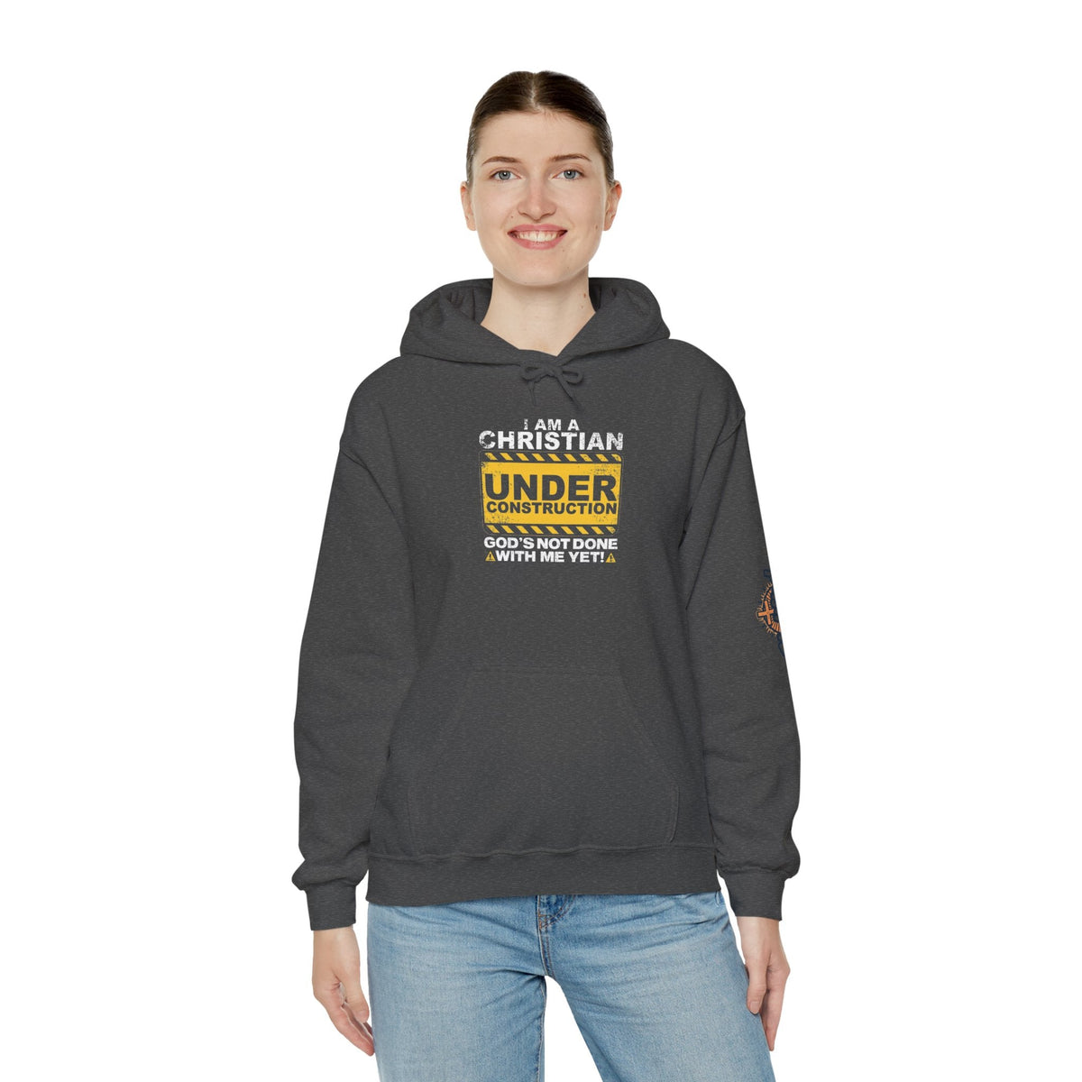 Christian Under Construction Hoodie | God Is Not Done With Me Yet Hoodie Printify