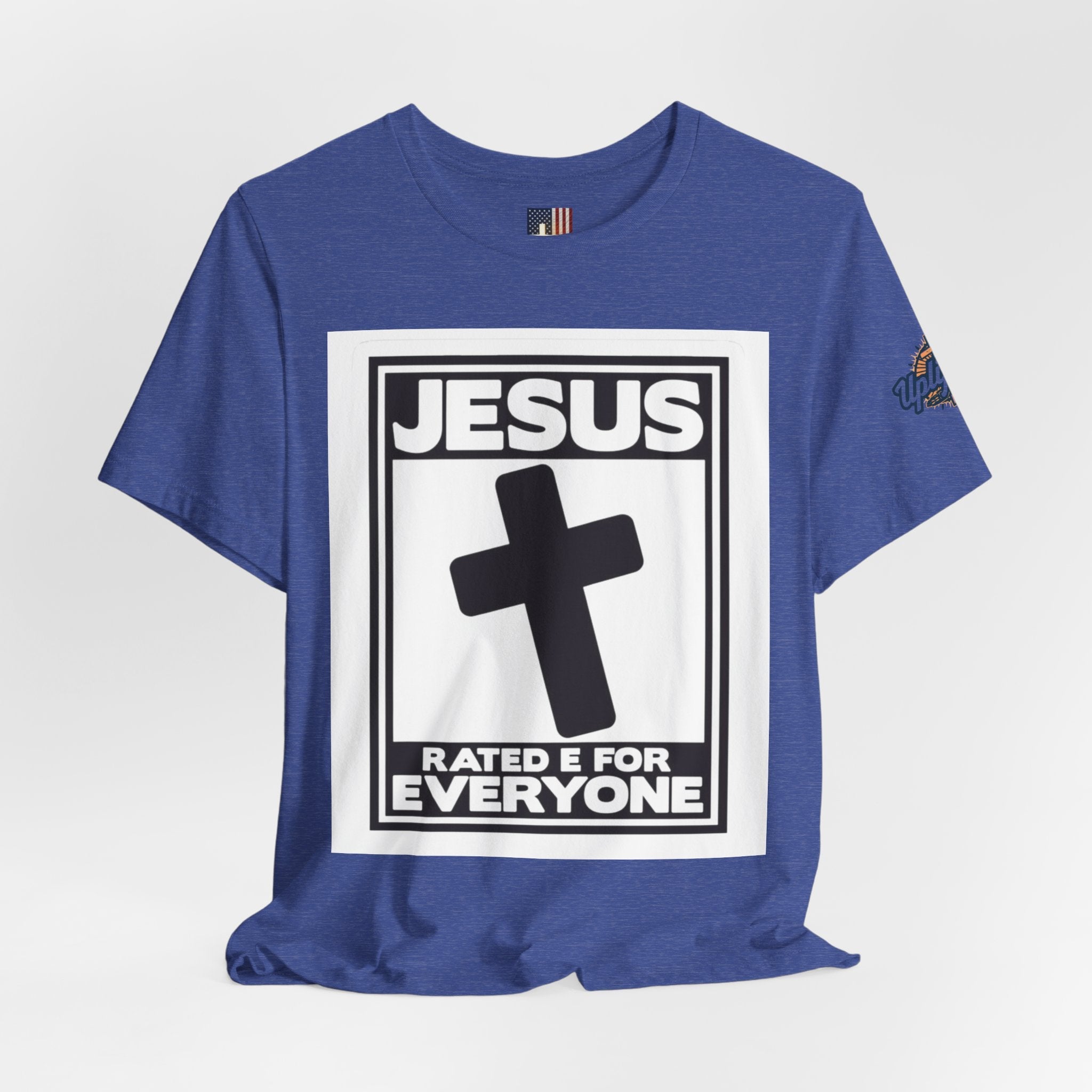 Jesus, Rated E for Everyone T-shirt - Gamer Faith T-shirt - Christian Video Game Parody Printify