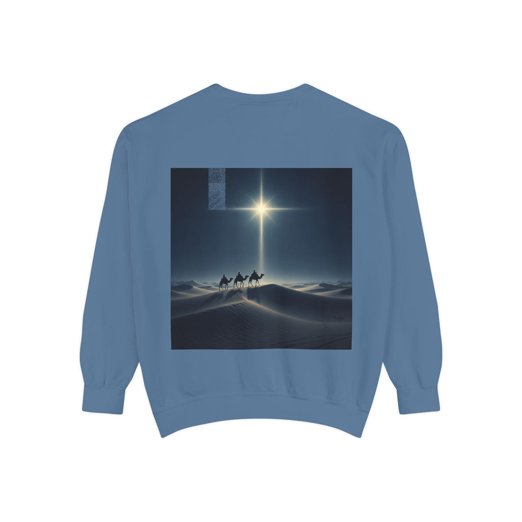 3 Wise Men Sweatshirt – Magi Camels Nativity Journey Christian Christmas Sweatshirt for Epiphany Faith & Holy Night Printify