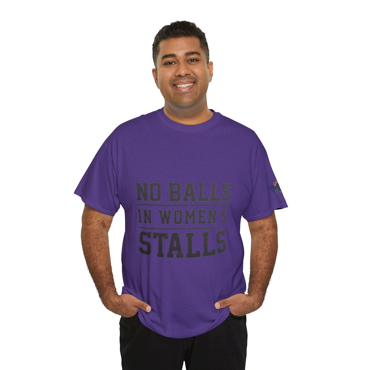 No Balls in Women's Stalls Retro Protest T-Shirt Printify