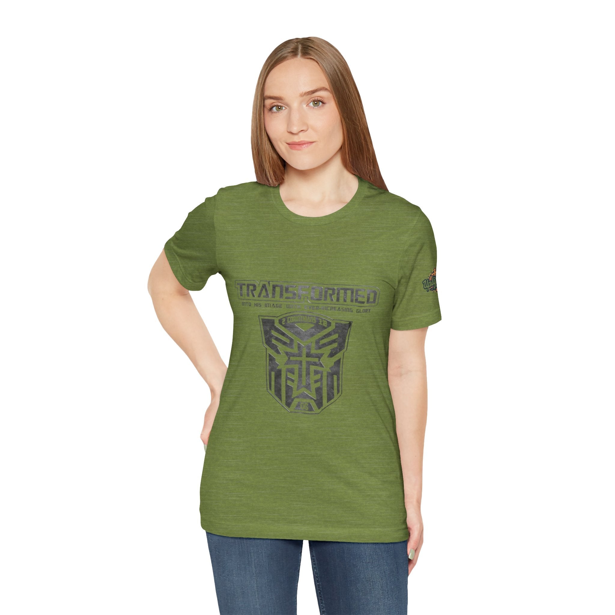 Transformer Logo Christian T-shirt | 2 Corinthians 3:18 Bible Verse T-shirt Printify