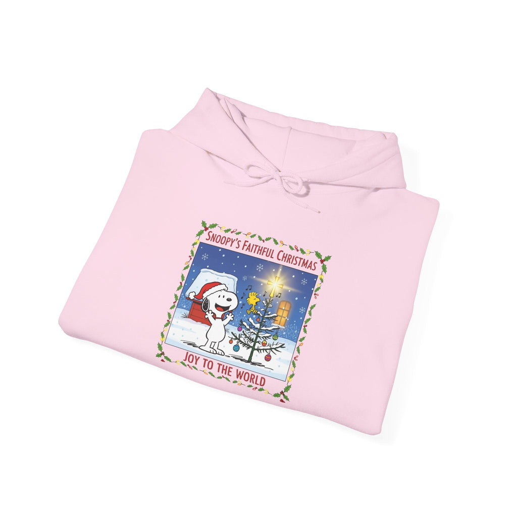 🎄 Faithful Christmas Friends – Christian Holiday Hoodie | Festive Tree & Cartoon Duo | Heartwarming Christmas Tee by Uplifted Gear Printify