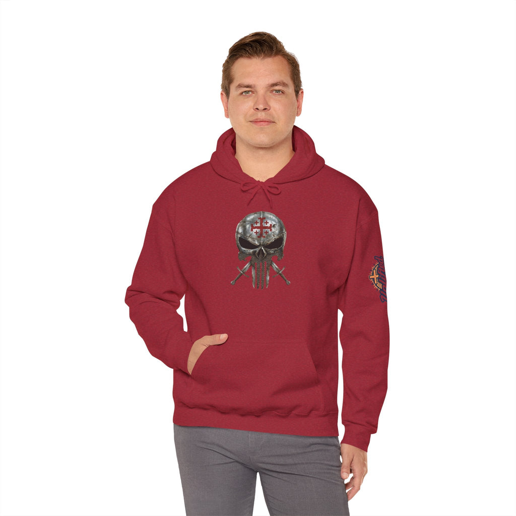 Crusader Knight Christian Skull Hoodie - Warrior Armor of God Hoodie Printify