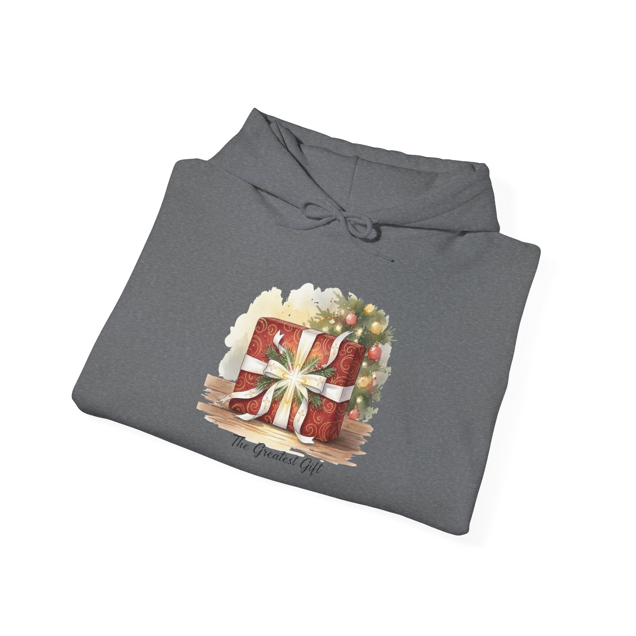 The Greatest Gift Hoodie – Cross Bow Present Christian Hoodie for Christmas Salvation & Eternal Faith Printify