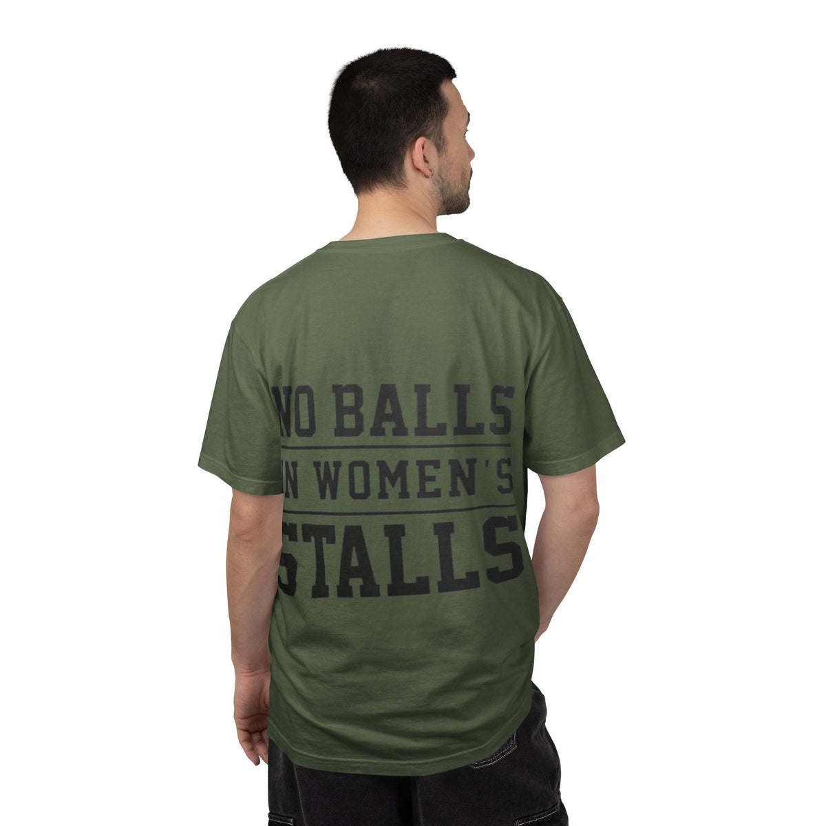 No Balls in Women’s Stalls Graphic Tee — Uplifted Sports Vibe T-Shirt Printify
