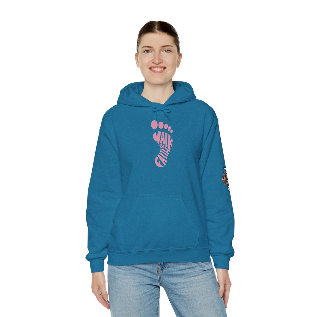 Walk By Faith Footprint Hoodie Printify