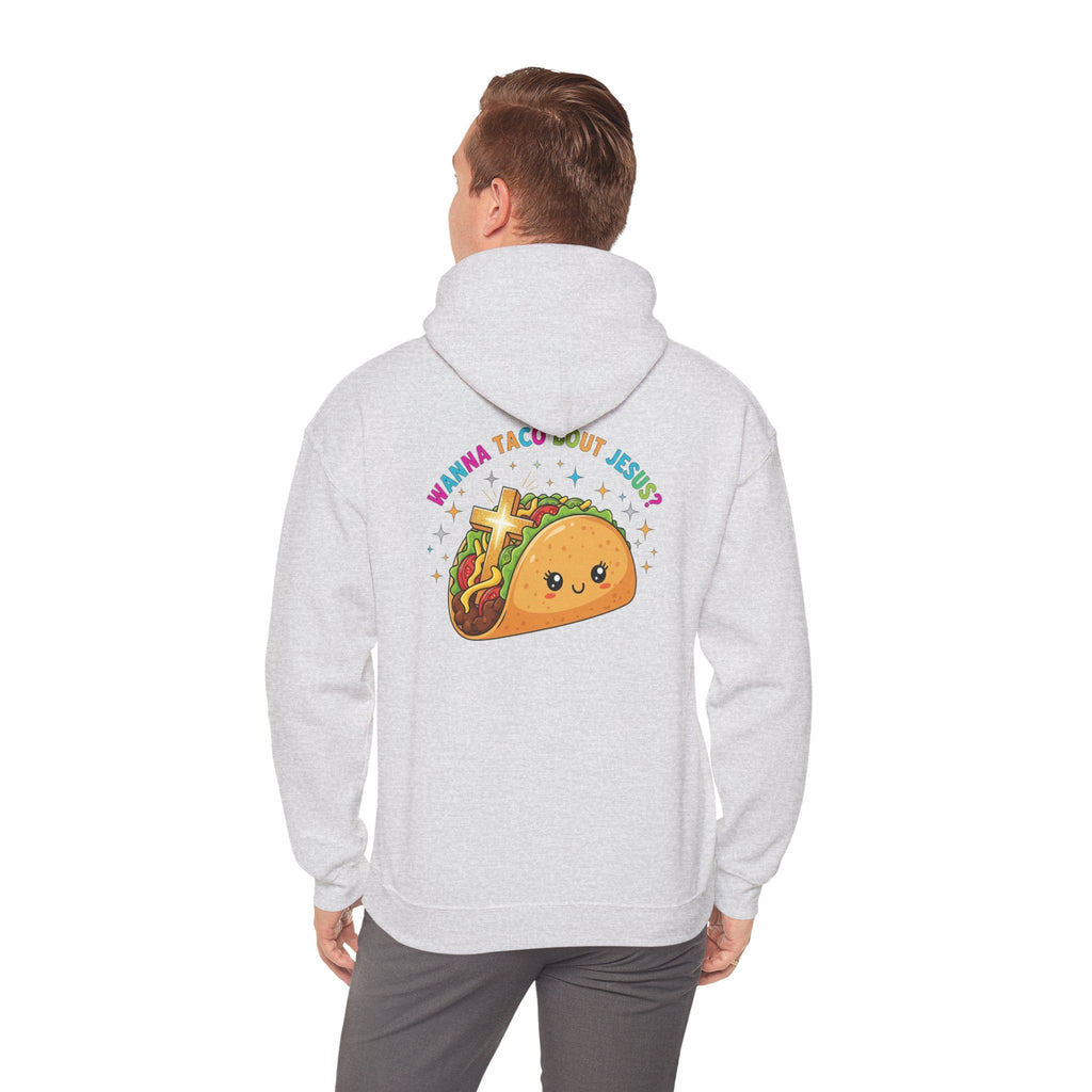 Wanna Taco 'Bout Hoodie – Cozy Christian Pun Hoodie for Faith & Fun Printify
