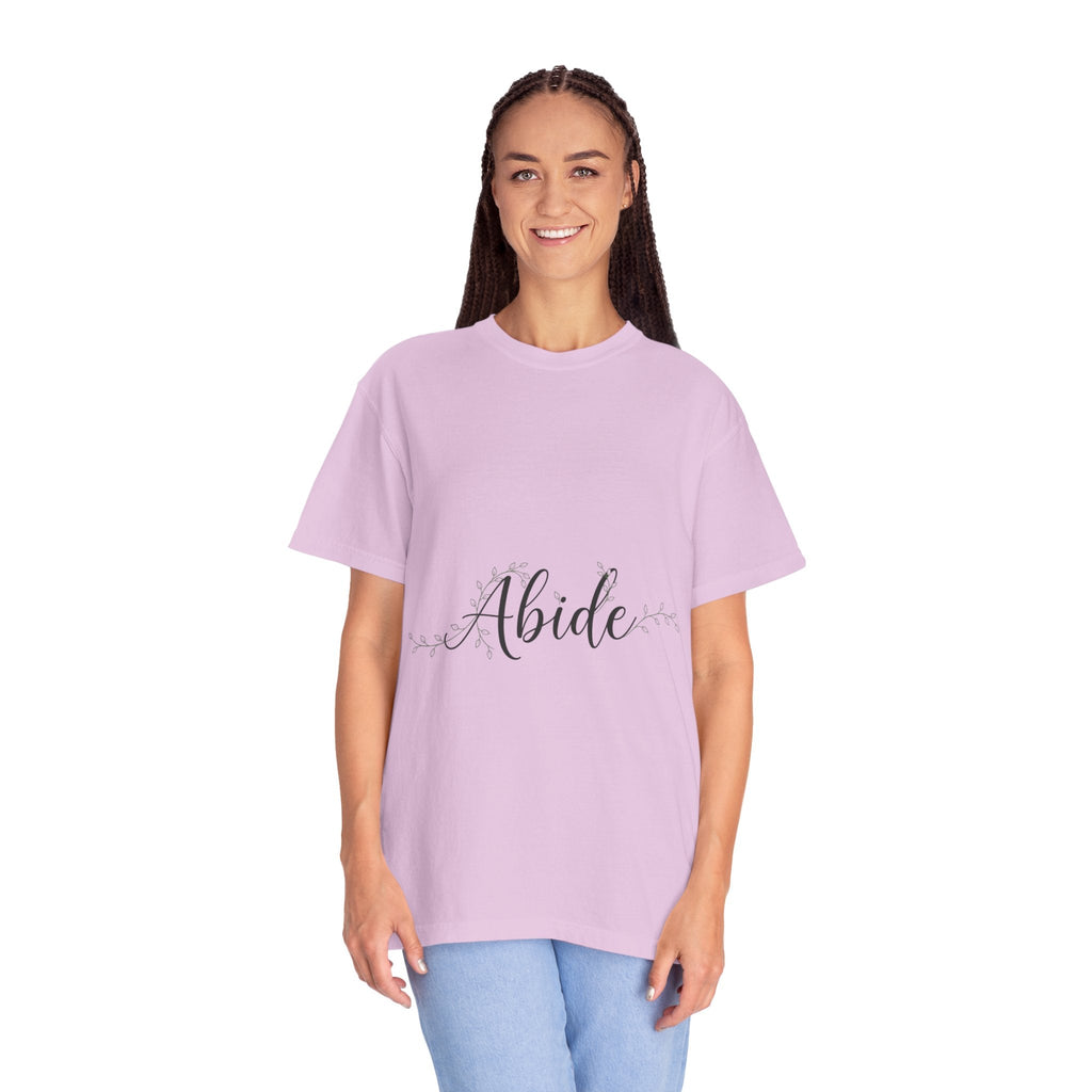 Abide in the Lord T-Shirt – Vine Design Christian Tee for Faithful Hearts Printify