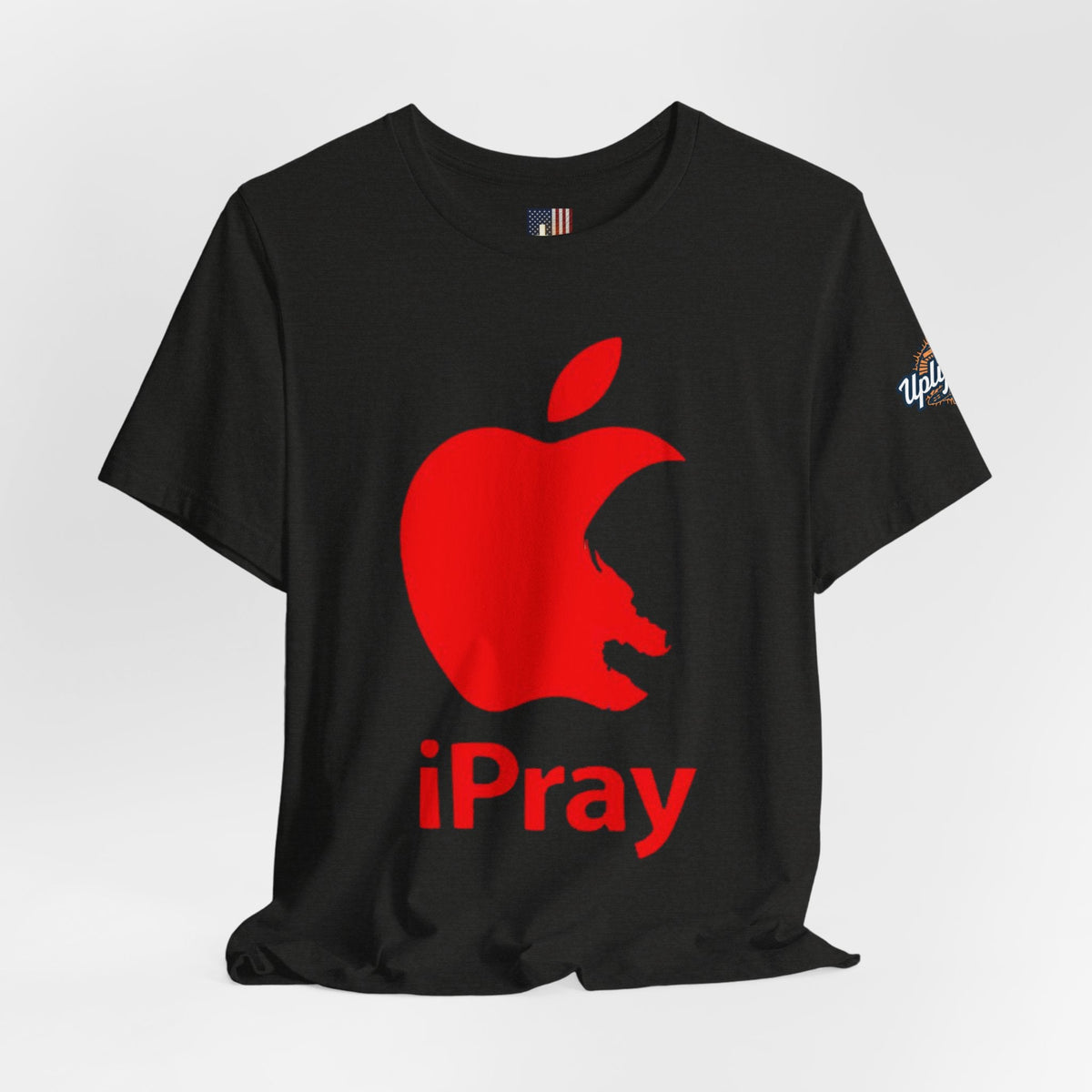 iPray Red Apple Christian T-Shirt — Faith Graphic Tee Printify