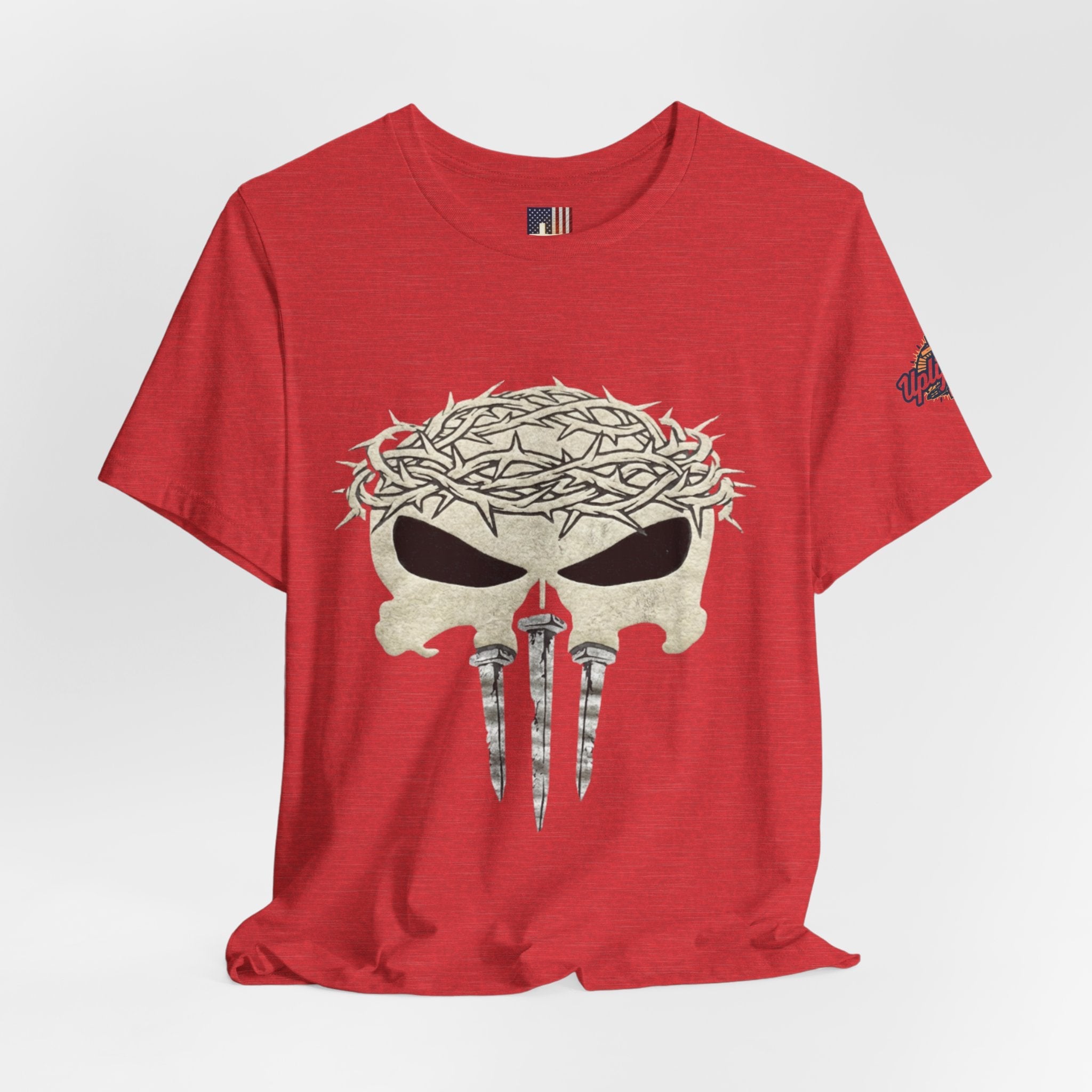 Christian Skull T-shirt - Crown of Thorns & Nails - Warrior Faith T-shirt Printify