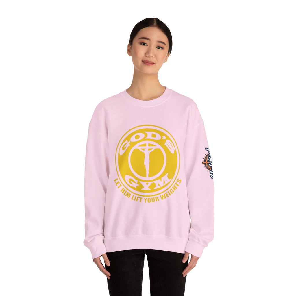 God's Gym Sweatshirt — "Let Him Lift Your Weights" Christian Fitness Sweatshirt Printify