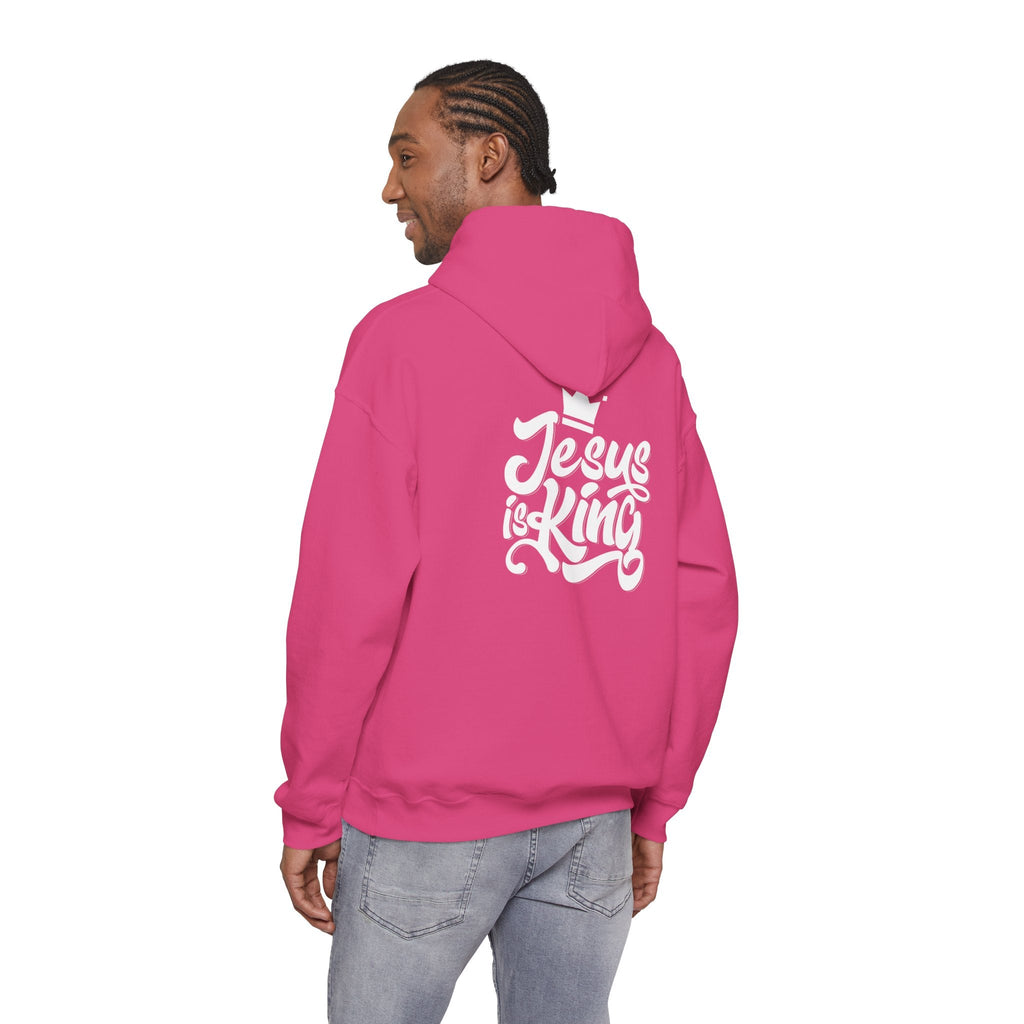 Jesus is King Hoodie – Bold Crown & Cross Christian Sweatshirt for Eternal Reign & Cozy Faith Printify