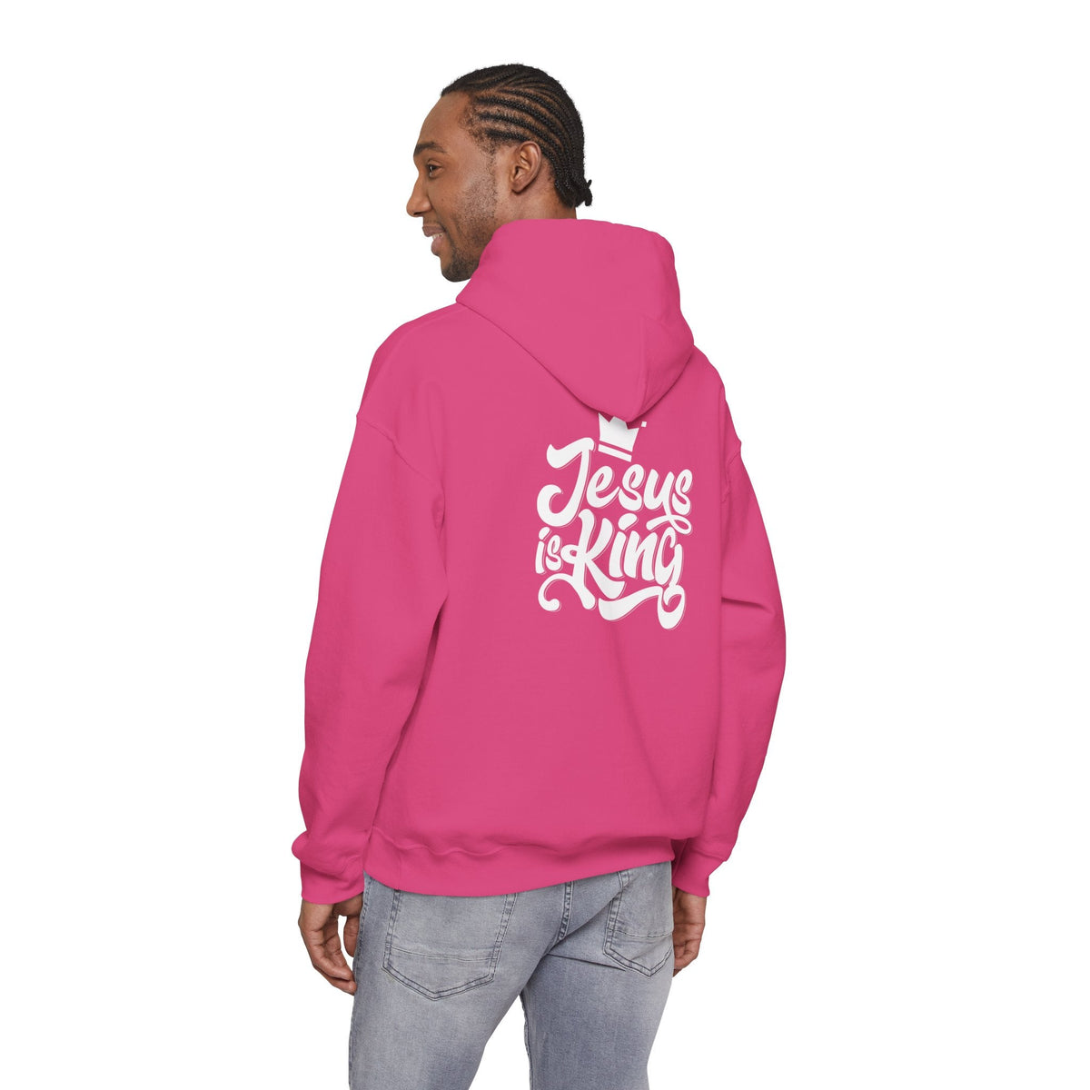 Jesus is King Hoodie – Bold Crown & Cross Christian Sweatshirt for Eternal Reign & Cozy Faith Printify