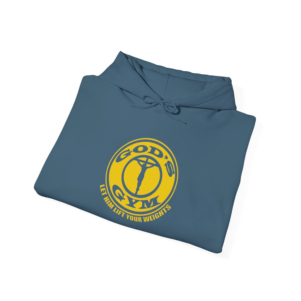 God's Gym Hoodie — "Let Him Lift Your Weights" Christian Fitness Hoodie Printify