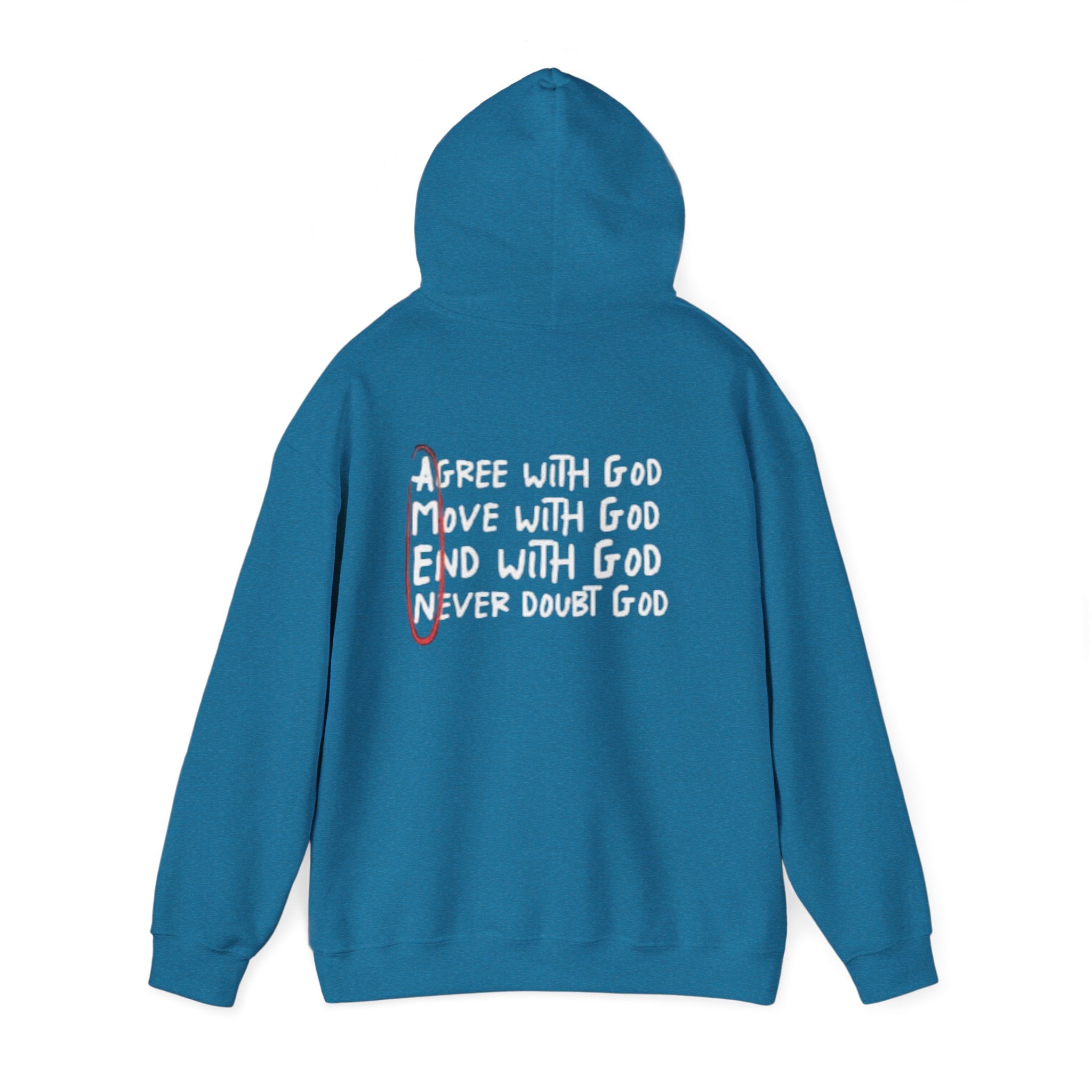 AMEN Acronym Hoodie – Agree with God Move with God End with God Never Doubt God Christian Sweatshirt for Unwavering Faith Printify