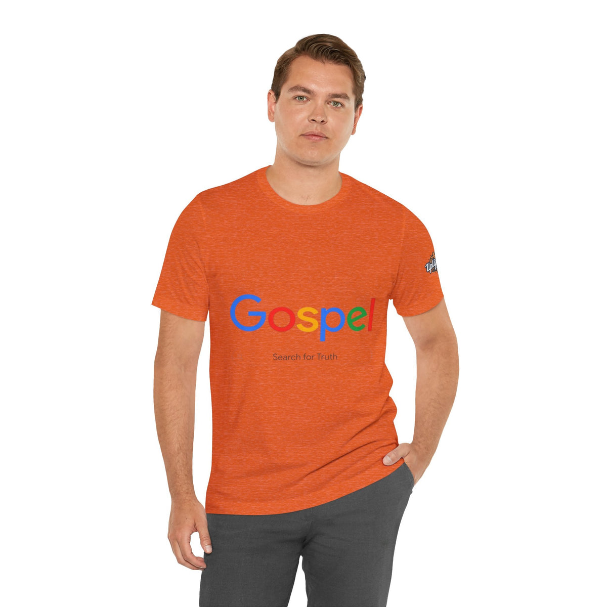 Gospel Graphic Tee — "Gospel" Colorful Logo Christian T-Shirt Printify