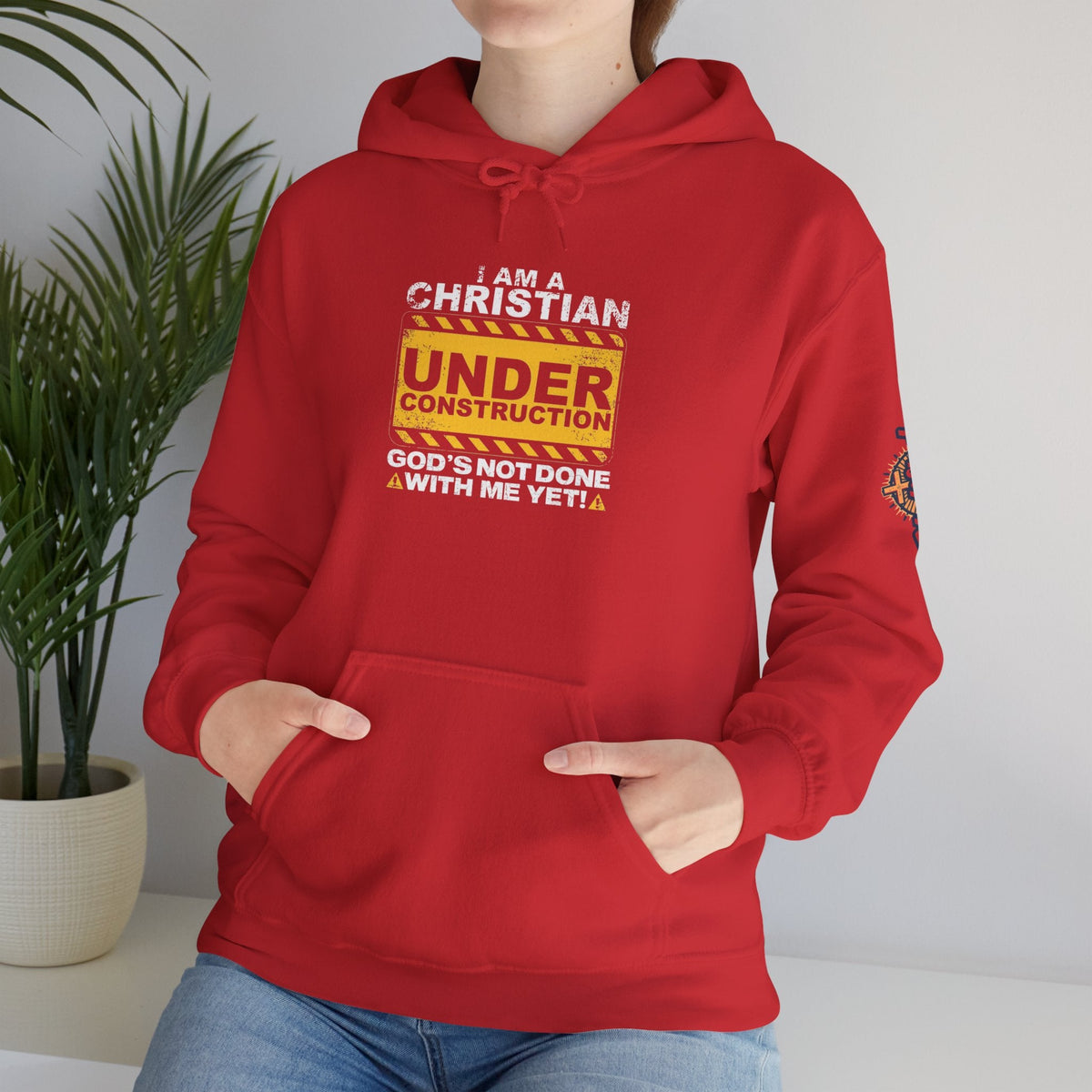 Christian Under Construction Hoodie | God Is Not Done With Me Yet Hoodie Printify