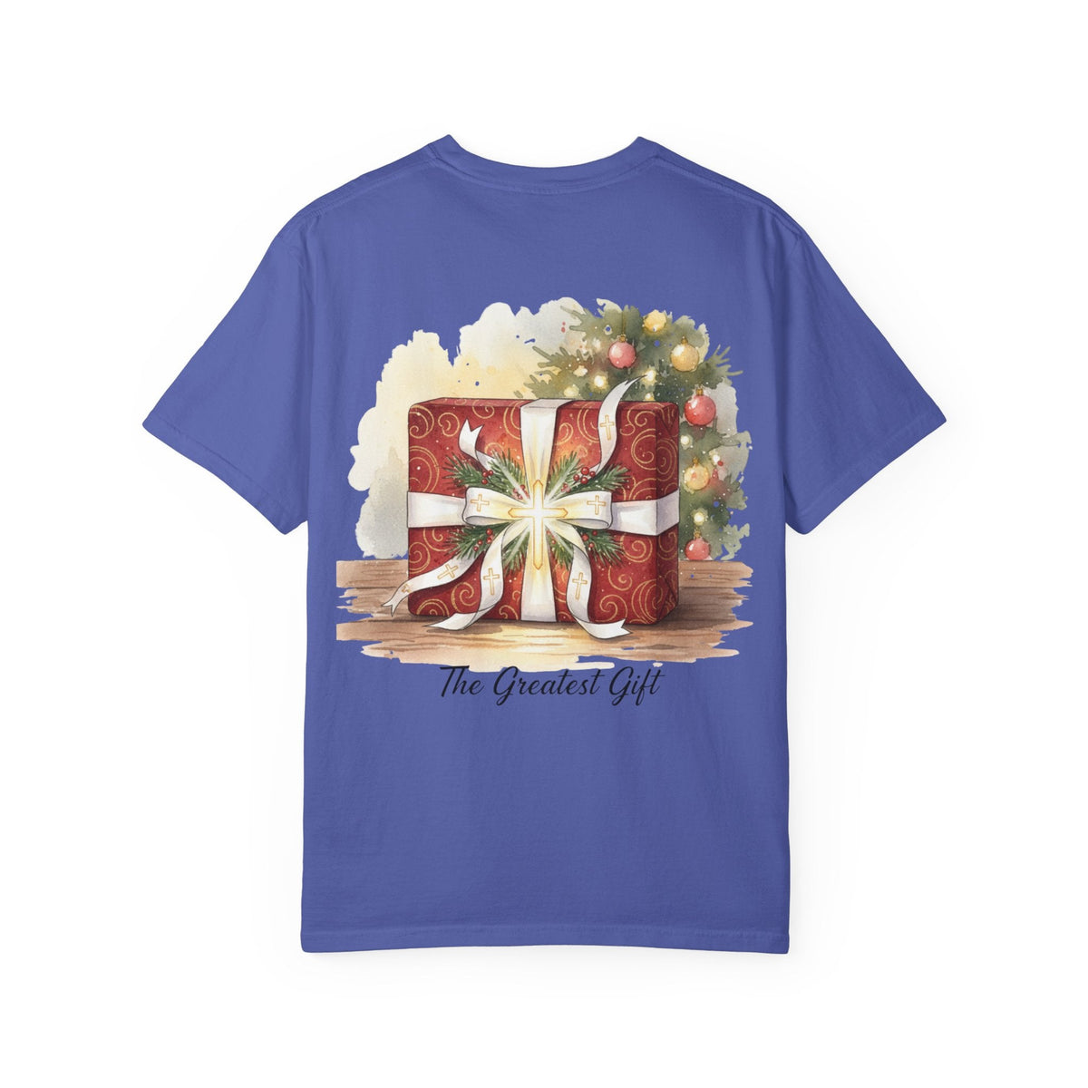 The Greatest Gift T-shirt – Cross Bow Present Christian T-shirt for Christmas Salvation & Eternal Faith Printify