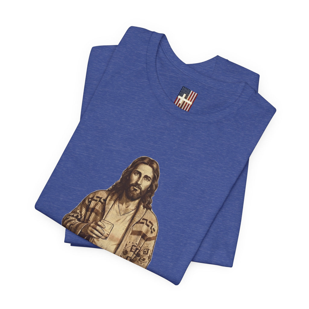 Abide Vintage Jesus Tee — "The Dude" Graphic Christian T-Shirt Printify