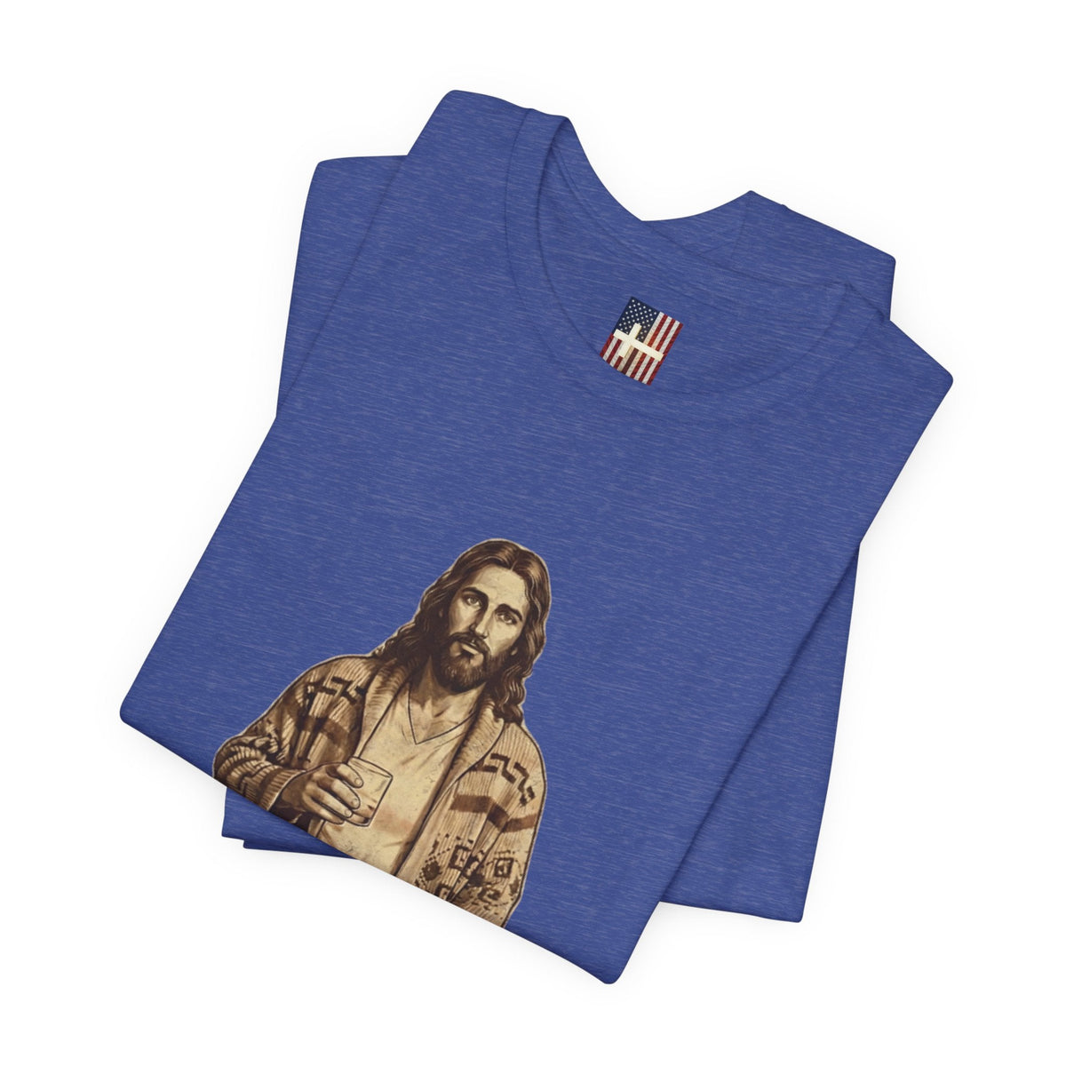 Abide Vintage Jesus Tee — "The Dude" Graphic Christian T-Shirt Printify
