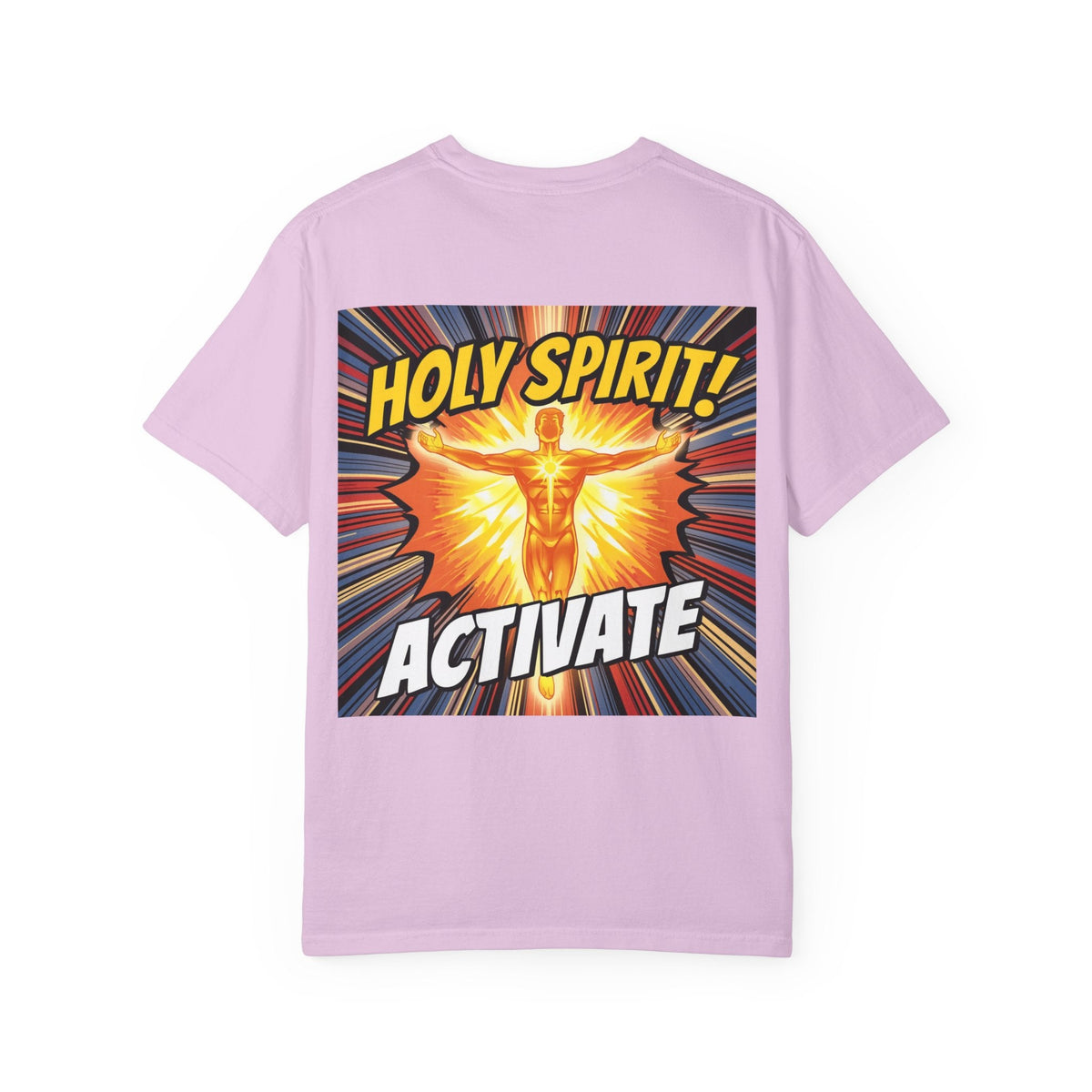 Holy Spirit Activate T-shirt – Superhero Christian T-shirt with Vibrant Power-Up Design for Faith-Fueled Boldness Printify