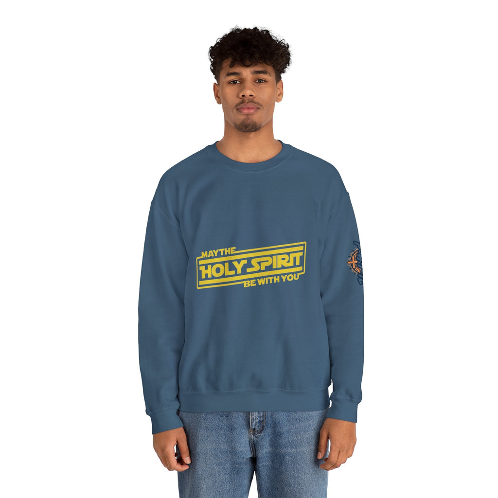 May the Holy Spirit Be With You Sweatshirt - Christian Star Wars Parody Sweatshirt Printify