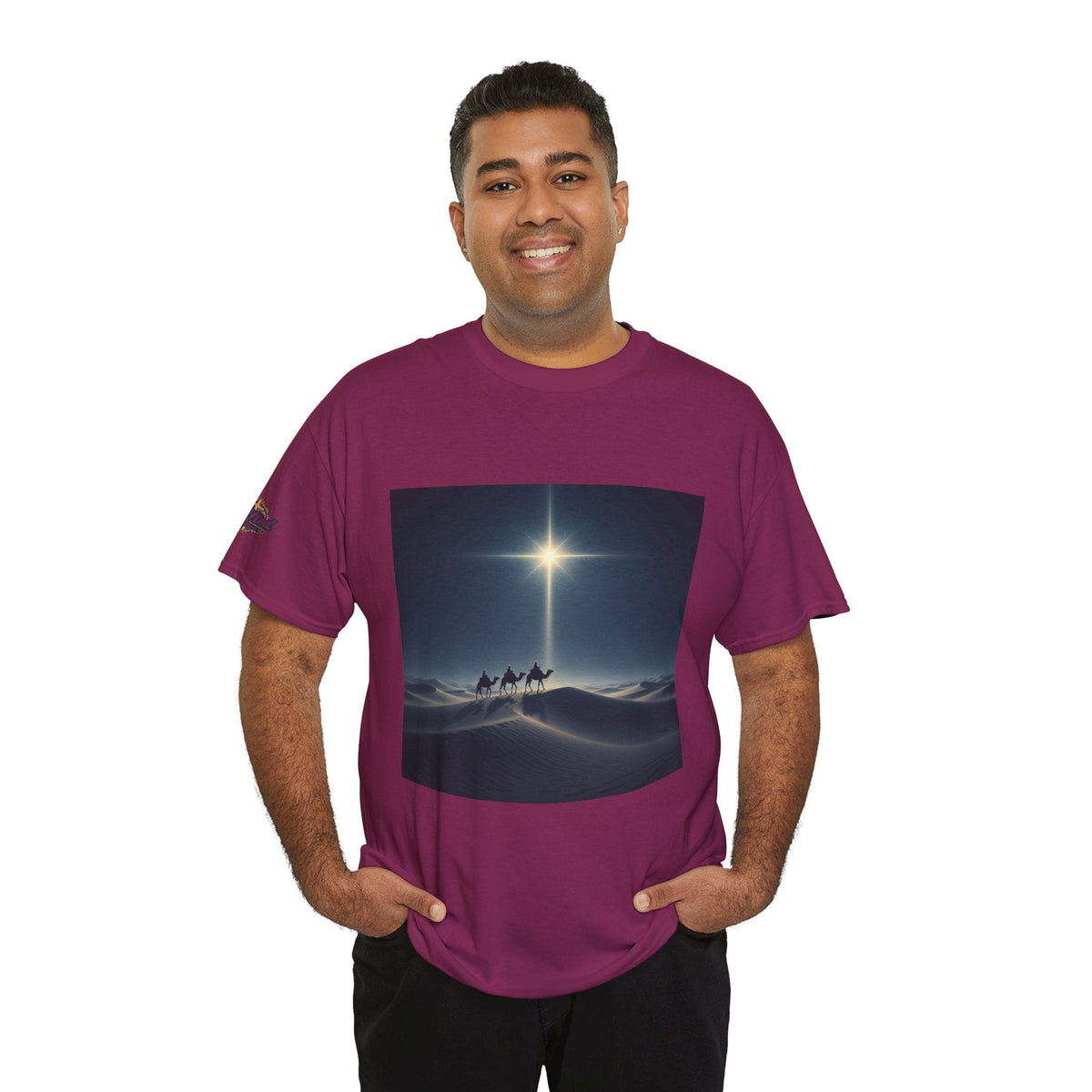 3 Wise Men T-shirt – Magi Camels Nativity Journey Christian Christmas T-shirt for Epiphany Faith & Holy Night Printify