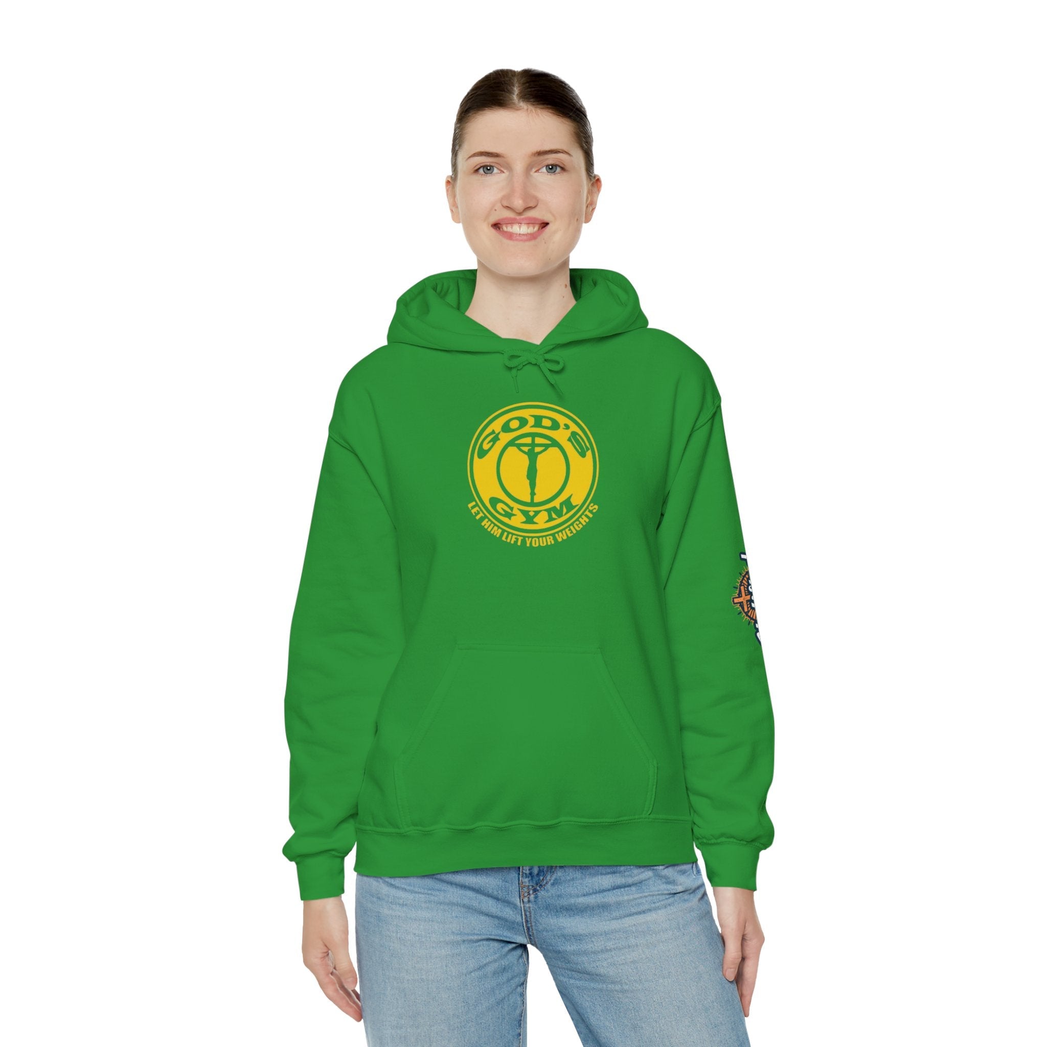 God's Gym Hoodie — "Let Him Lift Your Weights" Christian Fitness Hoodie Printify