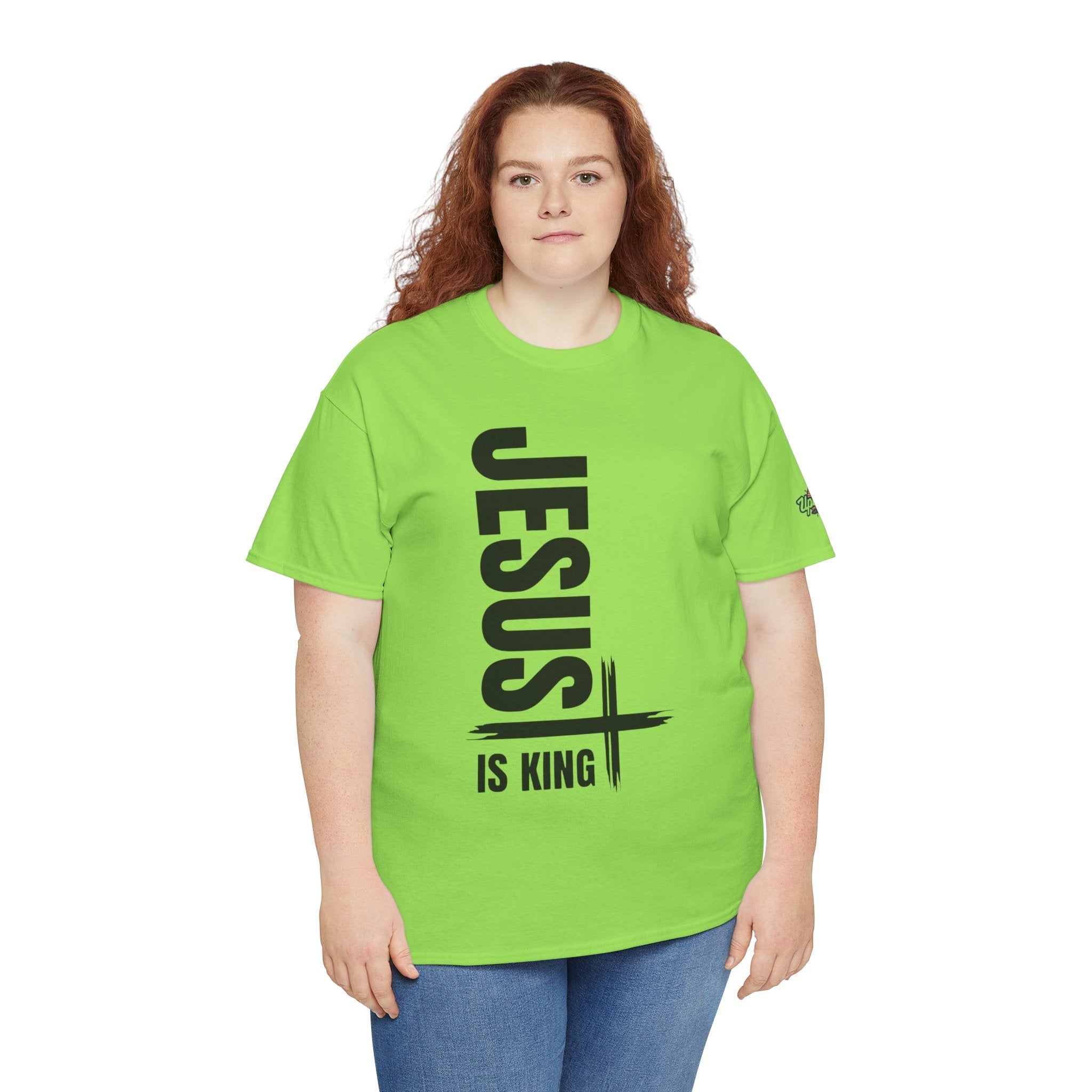 Jesus Is King T-shirt | Modern Typographic Cross Christian T-shirt Printify