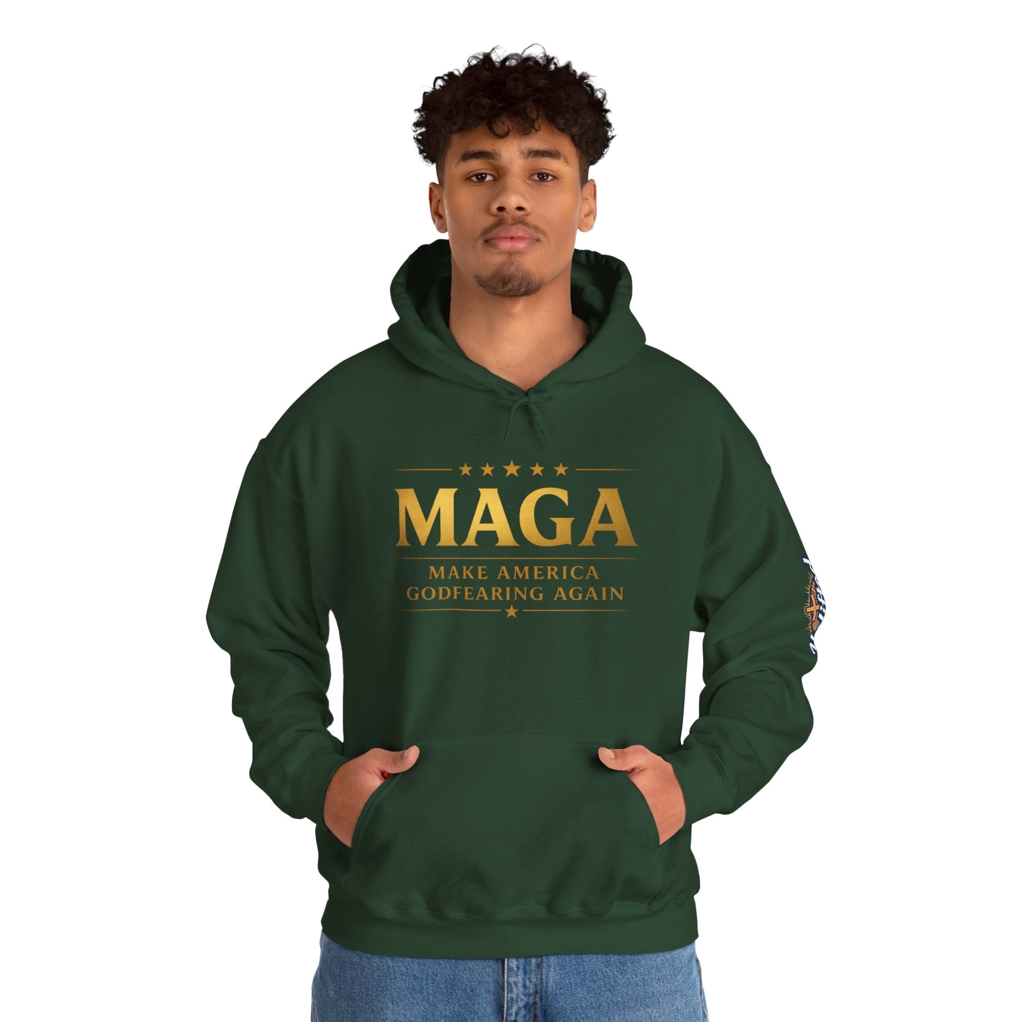 Hoodie - MAGA "Make America Godfearing Again" Political Graphic Hoodie Printify