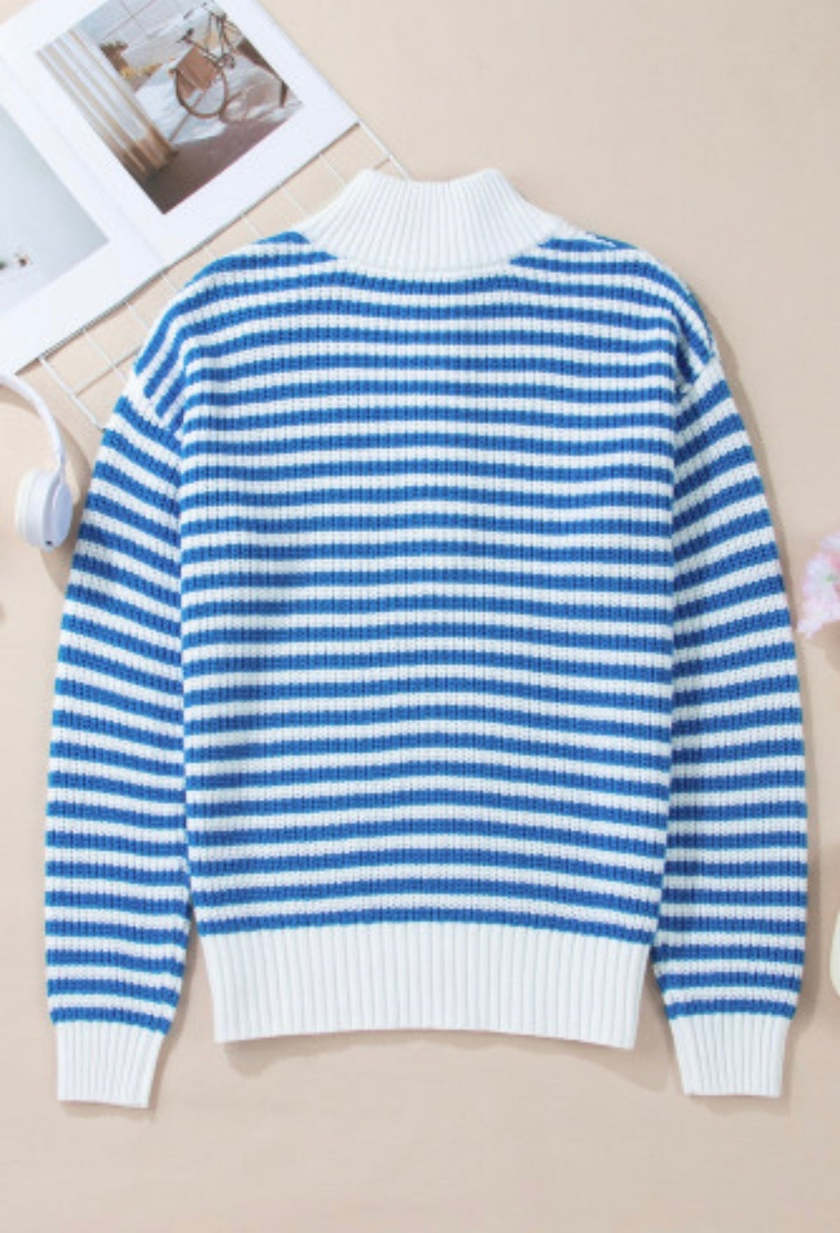 Blue Mock Neck Sweater Pretty Little Patriot