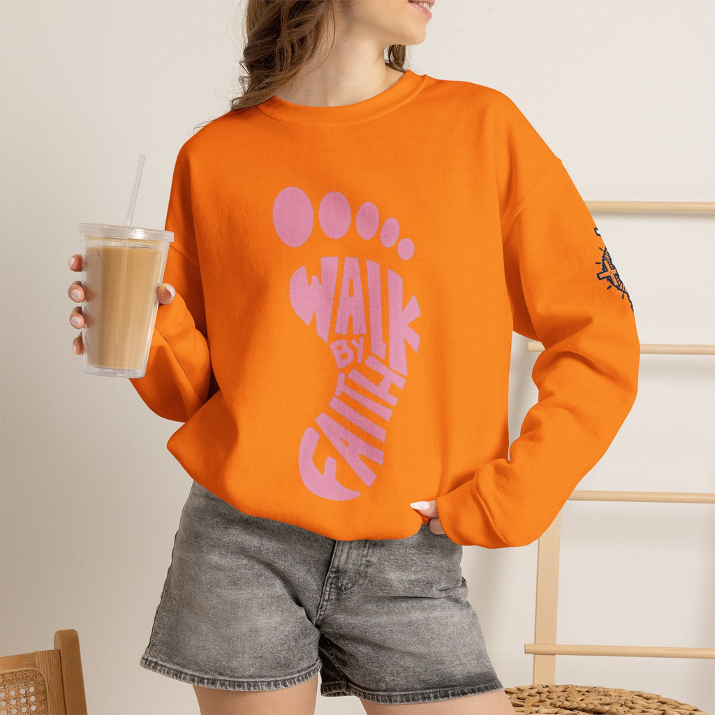 Walk By Faith Footprint Sweatshirt Printify