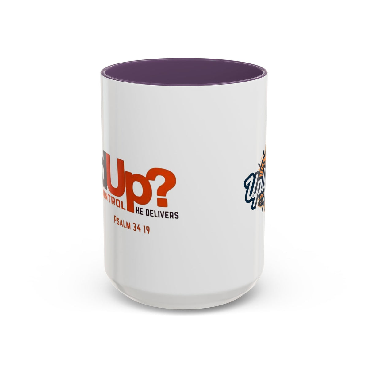 Funny Christian Coffee Mug — “Give God Control, HE Delivers” Accent Mug (11/15oz) Printify