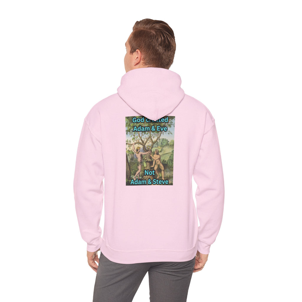 God Created Adam and Eve Hoodie – Biblical Truth Christian Hoodie for Unshakable Faith Printify