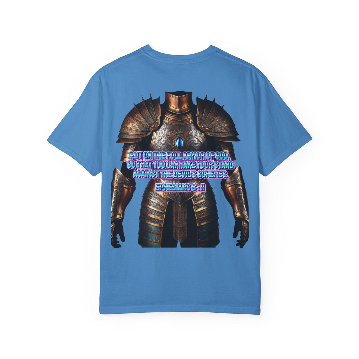 Religious Graphic Tee with Armor Of God Design - Unisex Garment-Dyed T-shirt Printify