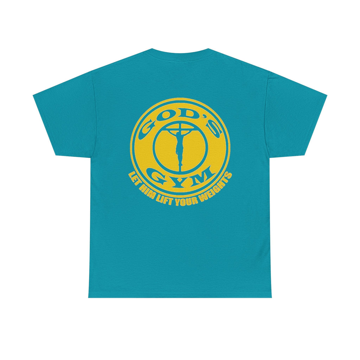 God's Gym T-Shirt — "Let Him Lift Your Weights" Christian Fitness Tee Printify