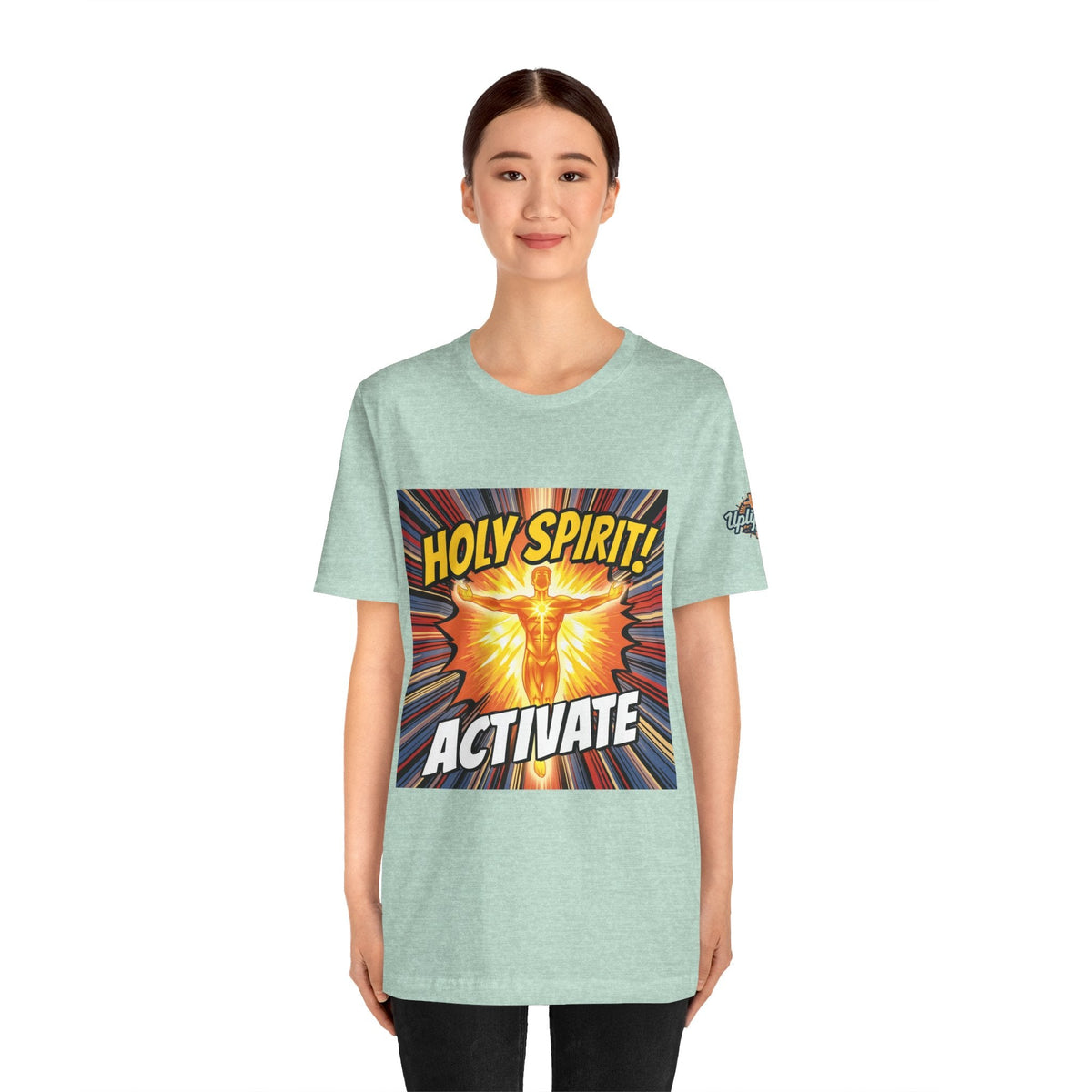 Holy Spirit Activate T-shirt – Superhero Christian T-shirt with Vibrant Power-Up Design for Faith-Fueled Boldness Printify