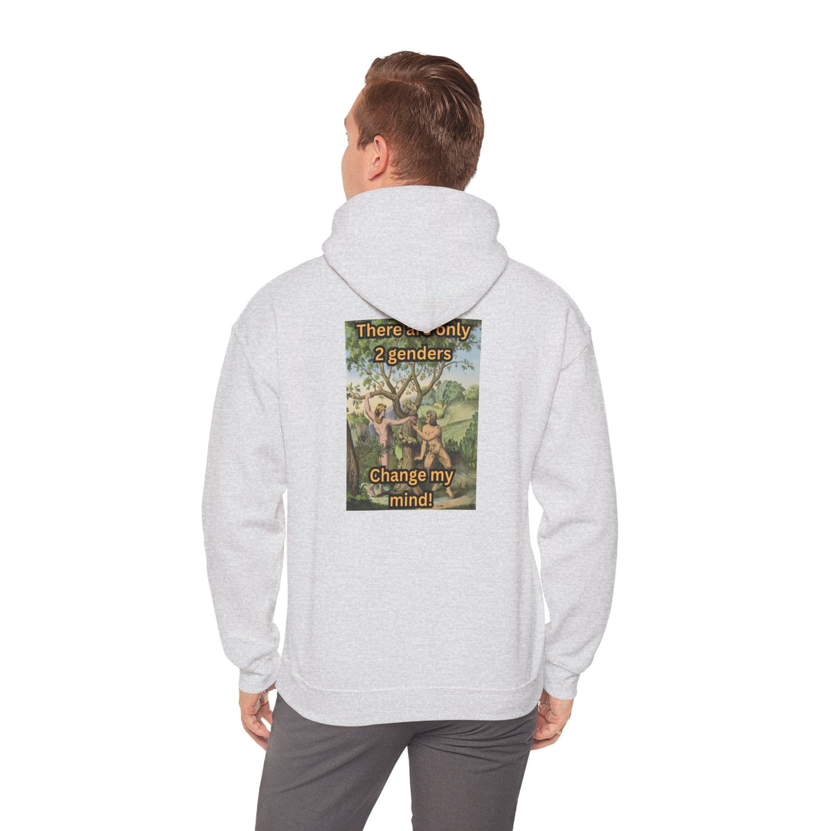 There Are Only 2 Genders Hoodie – Adam & Eve Cross Christian Hoodie for Bold Truth Printify