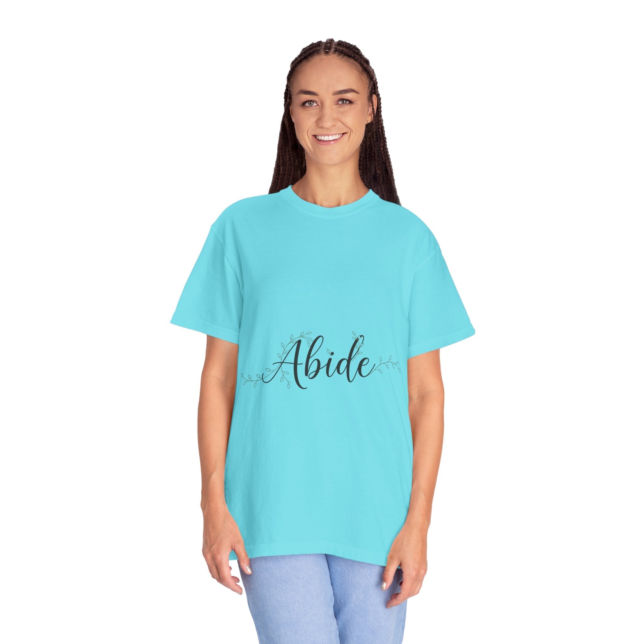 Abide in the Lord T-Shirt – Vine Design Christian Tee for Faithful Hearts Printify