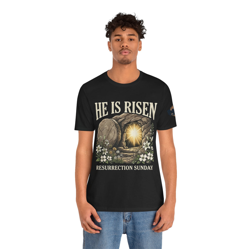He Is Risen T-Shirt — Jesus Christ Resurrection Easter Tee Printify