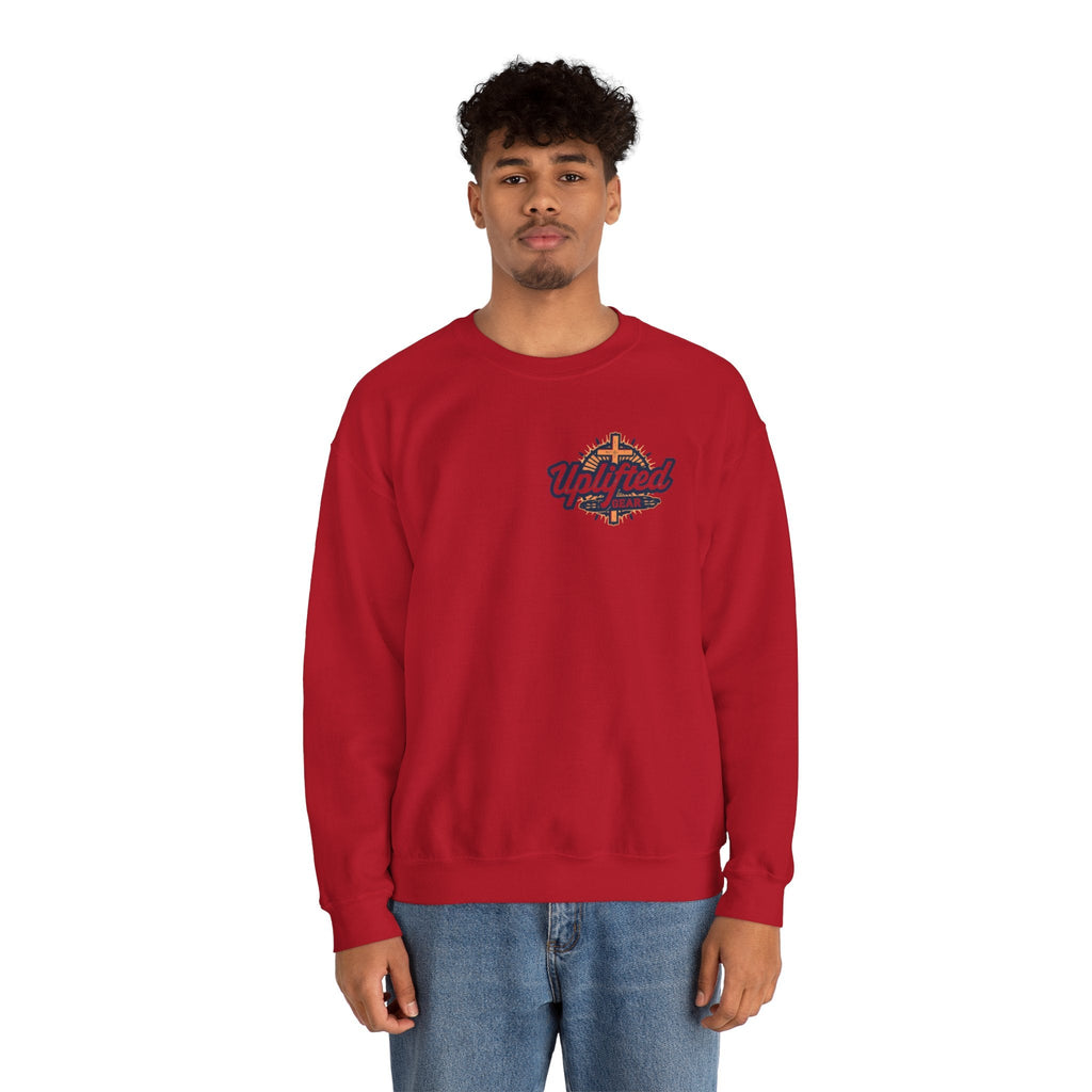 Walk by Faith Sweatshirt – Cross & Footprints Christian Sweatshirt for Cozy Inspiration Printify