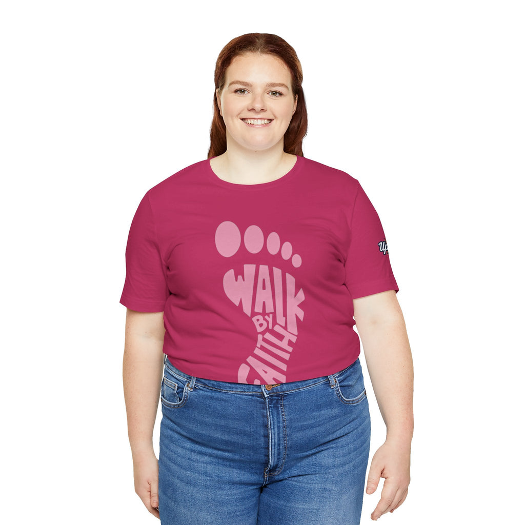 Walk By Faith Footprint T-Shirt Printify