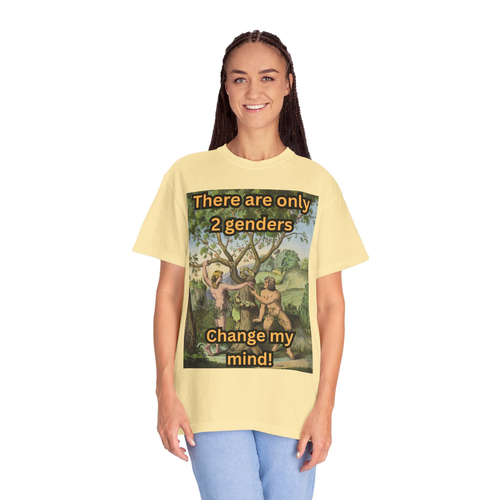 There Are Only 2 Genders T-Shirt – Adam & Eve Cross Christian Tee for Bold Faith Printify