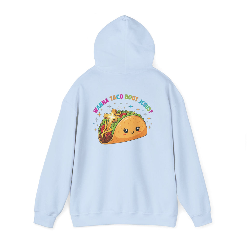 Wanna Taco 'Bout Hoodie – Cozy Christian Pun Hoodie for Faith & Fun Printify