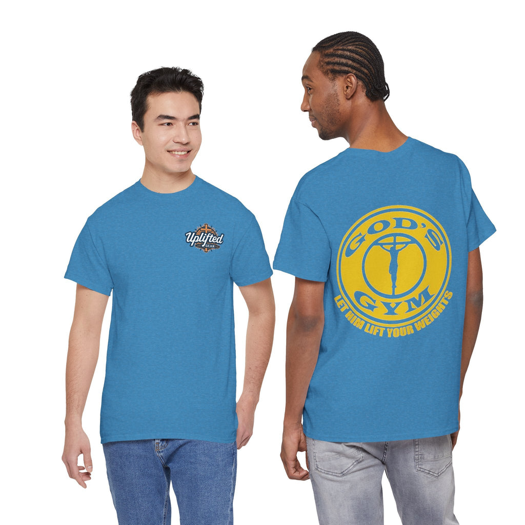God's Gym T-Shirt — "Let Him Lift Your Weights" Christian Fitness Tee Printify