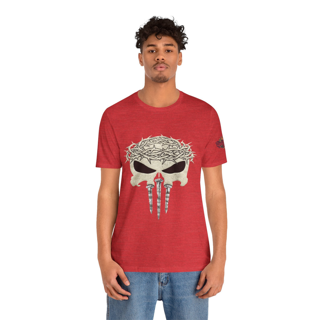 Christian Skull T-shirt - Crown of Thorns & Nails - Warrior Faith T-shirt Printify