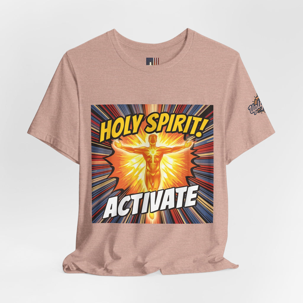 Holy Spirit Activate T-shirt – Superhero Christian T-shirt with Vibrant Power-Up Design for Faith-Fueled Boldness Printify