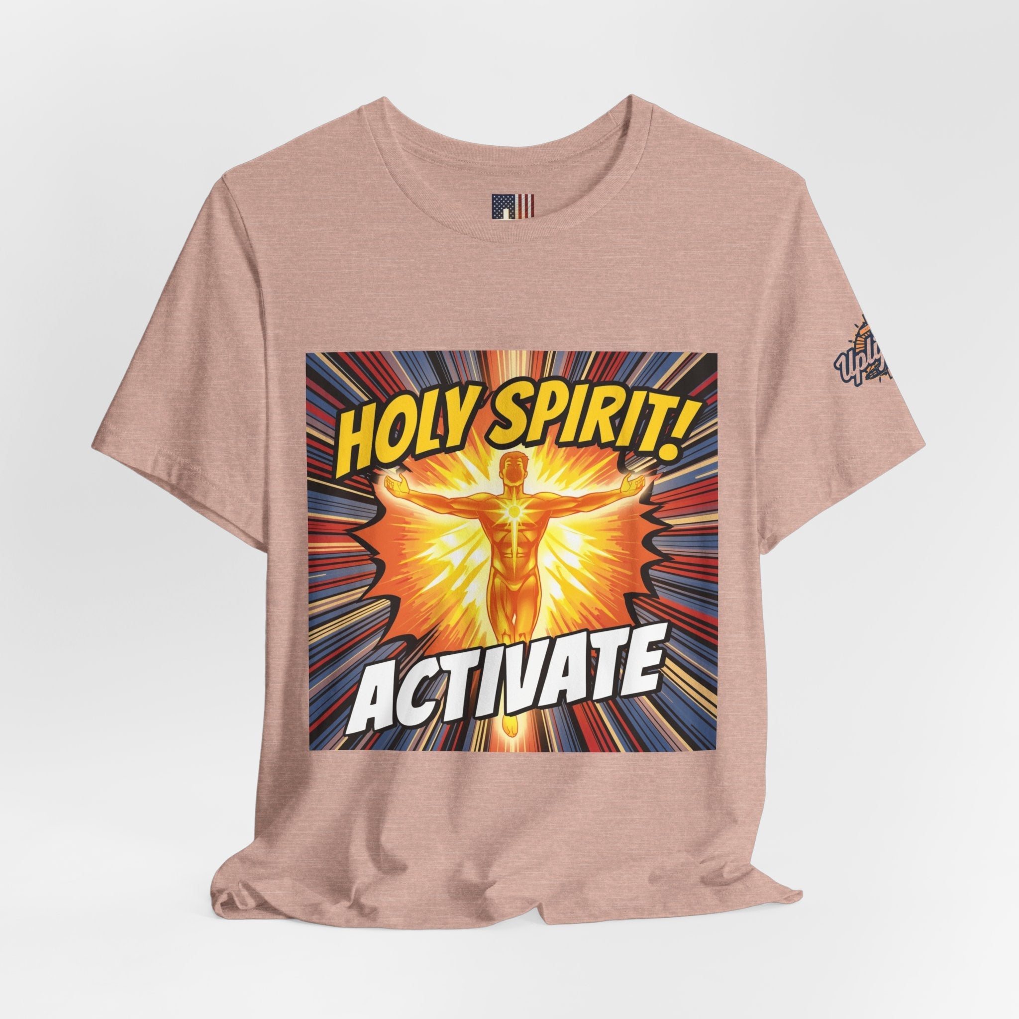 Holy Spirit Activate T-shirt – Superhero Christian T-shirt with Vibrant Power-Up Design for Faith-Fueled Boldness Printify